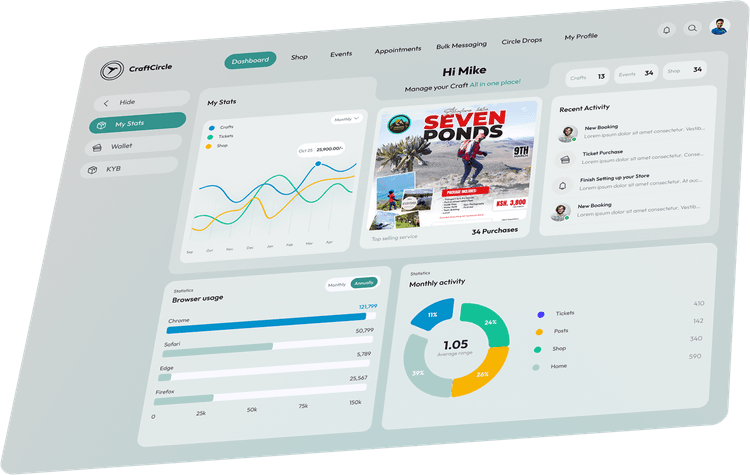 CraftCircle Dashboard Preview
